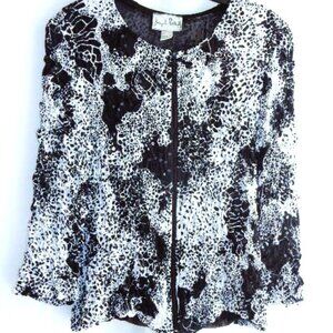 Joseph Ribkoff Black & White Knit Veston Jacket in Size 14